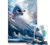 Rompecabezas Susurros del Búho Invernal de 1000 Piezas para Adolescentes Tren de la Memoria Diversión conexión Limpia y sin interrupciones Actividad Relajante para Grupos en Interiores (38x26cm)