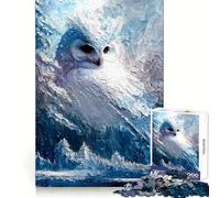 Rompecabezas Susurros del Búho Invernal de 1000 Piezas para Adultos Memoria aguda Escape Sereno Bordes limpios Regalo Ideal (50x75cm)