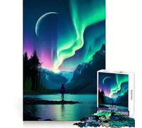 Rompecabezas Susurros del Norte de 1000 Piezas para Adultos Estimula la función cognitiva Escapada Consciente Cierre hermético Regalo navideño (38x26cm)