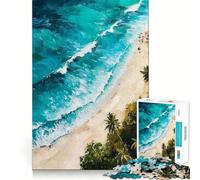 Rompecabezas Susurros del Surf de 1000 Piezas para Adolescentes Tren de Memoria Diversión conexión Limpia y sin interrupciones Actividad Relajante para Grupos en Interiores (50x75cm)