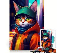 Rompecabezas Swag Cat de 1000 Piezas para Adolescentes Mejora la Memoria, Relajante, Divertido, con Bordes Afilados, 50x75cm