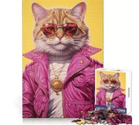 Rompecabezas Swag Cat de 1000 Piezas para Adultos, Juguete de lógica Fuerte, Alivio de la ansiedad, Borde Transparente, Regalo para Festivales 38x26cm