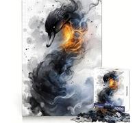Rompecabezas Swan and Smoke para Adolescentes, 1000 Piezas, Pure Logic Toy, Quiet Calm Clean Cut, decoración de Pared 38x52cm