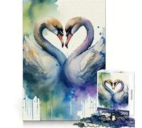 Rompecabezas Swan Heart de 1000 Piezas para Adolescentes Juguete de lógica Fuerte para Relajarse Bordes definidos Regalo Sorpresa de cumpleaños 50x75cm