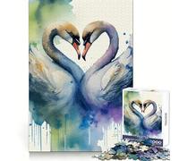 Rompecabezas Swan Heart para Adolescentes, 1000 Piezas, Juguete de lógica, diversión Relajante, Bordes Suaves, Regalo de cumpleaños 38x52cm
