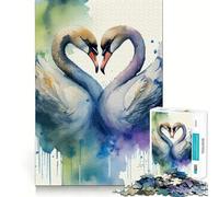 Rompecabezas Swan Heart para Adolescentes, 1000 Piezas, Juguete de lógica, diversión Relajante, Bordes Suaves, Regalo de cumpleaños 38x52cm