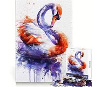 Rompecabezas Swan Watercolor de 1000 Piezas para Adolescentes Juguete cognitivo Ocio Suave Ensamblaje de Patrones Pieza de Arte 50x75cm
