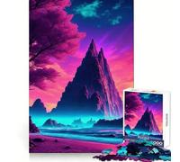 Rompecabezas Synthwave Beach Sunset de 1000 Piezas para Adolescentes Juguete Que desafía la Mente Pasatiempo Relajante Corte preciso Regalo Encantador 38x26cm