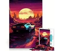 Rompecabezas Synthwave Car in Motion de 1000 Piezas para Adolescentes Juguete Que desafía la Mente Pasatiempo Relajante Corte preciso Regalo Encantador 38x52cm