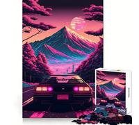 Rompecabezas Synthwave Car in Motion de 1000 Piezas para Adultos Juguete Intelectual para Relajarse y divertirse Pieza de Arte 38x52cm