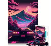 Rompecabezas Synthwave Car in Motion de 1000 Piezas para Adultos Juguete Intelectual para Relajarse y divertirse Pieza de Arte 38x52cm