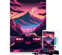 Rompecabezas Synthwave Car in Motion para Adolescentes, 1000 Piezas, para Mejorar la Memoria, para Disfrutar de un Juego de niños, con Bordes limpios, 38x26cm