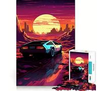 Rompecabezas Synthwave Car in Motion para Adultos, 1000 Piezas, Pure Logic Toy, Peaceful Time, Sharp Cut, Heartful Gift 38x26cm