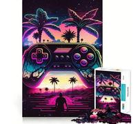Rompecabezas Synthwave Controller de 1000 Piezas para Adolescentes, Juguete para ejercitar la Mente, Actividad para el hogar, Corte Premium, artículo de Santa Claus 38x26cm