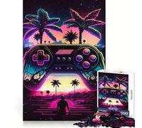 Rompecabezas Synthwave Controller de 1000 Piezas para Adolescentes, Juguete para ejercitar la Mente, Actividad para el hogar, Corte Premium, artículo de Santa Claus 38x26cm