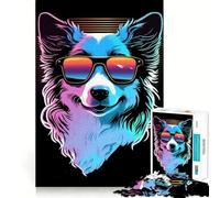 Rompecabezas Synthwave Dog de 1000 Piezas para Adolescentes, Juguete cognitivo, Juego de Mesa Suave para el Ocio, Pieza de Arte 38x52cm