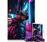 Rompecabezas Synthwave Dog de 1000 Piezas para Adolescentes Juguete Que desafía la Mente Pasatiempo Relajante Corte preciso Regalo Encantador 38x26cm