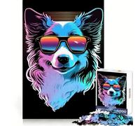 Rompecabezas Synthwave Dog de 1000 Piezas para Adultos, Juguete Intelectual, diversión Relajante, Pieza de Arte 50x75cm