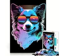 Rompecabezas Synthwave Dog de 1000 Piezas para Adultos, Juguete Intelectual, diversión Relajante, Pieza de Arte 50x75cm