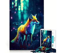 Rompecabezas Synthwave Fox con Luces de 1000 Piezas para Adolescentes Juguete de razonamiento y Desarrollo de Habilidades Sin estrés Corte preciso Un Regalo Encantador 38x52cm