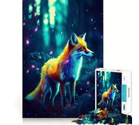Rompecabezas Synthwave Fox con Luces para Adultos, 1000 Piezas Piensa en el Juguete Inteligente para el hogar Disfruta de un Corte preciso Decoración de Pared 50x75cm