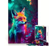 Rompecabezas Synthwave Fox Looks de 1000 Piezas para Adolescentes, Juguete para ejercitar la Mente, Actividad para el hogar, Corte Premium, artículo de Santa Claus 38x52cm