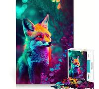 Rompecabezas Synthwave Fox Looks para Adolescentes, 1000 Piezas, Juguete Inteligente, Juego Relajante, Corte Suave, Regalo increíble 50x75cm
