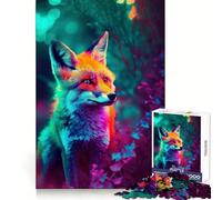Rompecabezas Synthwave Fox Looks para Adultos, 1000 Piezas, para estimular la Memoria, Momentos acogedores, Montaje de Patrones, Lista de Deseos de Santa Claus 38x26cm