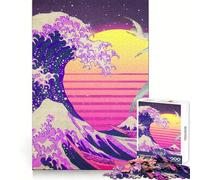 Rompecabezas Synthwave Great Wave de 1000 Piezas para Adolescentes Juego de ingenio Momento de Paz 38x52cm