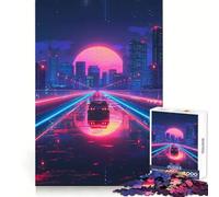 Rompecabezas Synthwave Journey de 1000 Piezas para Adolescentes Juguete para desarrollar la lógica y la diversión Bordes Suaves Regalo Creativo 50x75cm