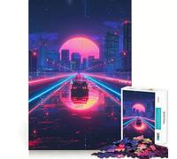 Rompecabezas Synthwave Journey de 1000 Piezas para Adolescentes Juguete para desarrollar la lógica y la diversión Bordes Suaves Regalo Creativo 50x75cm