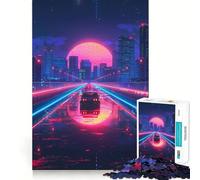 Rompecabezas Synthwave Journey de 1000 Piezas para Adultos Juguete de ingenio para divertirse en Interiores Arte de Bordes precisos Coleccionable 38x52cm