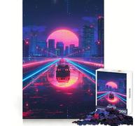 Rompecabezas Synthwave Journey de 1000 Piezas para Adultos Juguete de ingenio para divertirse en Interiores Arte de Bordes precisos Coleccionable 38x52cm