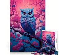 Rompecabezas Synthwave Owl para Adultos, 1000 Piezas, fortalece la Memoria, Alivia el estrés, Pieza de Arte 50x75cm