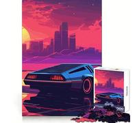 Rompecabezas Synthwave Retro Car Sunset de 1000 Piezas para Adolescentes Puzzle Wise Think Toy Simple Fun Tight Cut Santa Wish Pick 38x26cm