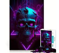 Rompecabezas Synthwave Sentinel de 1000 Piezas para Adultos, Juguete de lógica Fuerte, Alivio de la ansiedad, Borde Transparente, Regalo para Festivales 38x26cm