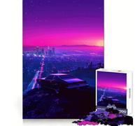 Rompecabezas Synthwave Skyline de 1000 Piezas para Adolescentes Juguete para desarrollar la Habilidad y el estrés Corte preciso Un Regalo Encantador 50x75cm