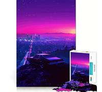 Rompecabezas Synthwave Skyline de 1000 Piezas para Adolescentes Juguete para desarrollar la Habilidad y el estrés Corte preciso Un Regalo Encantador 50x75cm