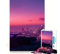 Rompecabezas Synthwave Skyline de 1000 Piezas para Adolescentes Mejora la Memoria, Relajante, Divertido, con Bordes precisos, Regalo Original 50x75cm