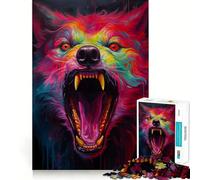 Rompecabezas Synthwave Wolf de 1000 Piezas para Adultos, Juguete de lógica Mental, diversión Tranquila, Corte Firme, Regalo preciado 50x75cm