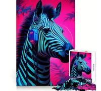 Rompecabezas Synthwave Zebra de 1000 Piezas para Adolescentes, Juguete para ejercitar la Mente, Tiempo de convivencia, Pieza de colección de Arte de Corte preciso 50x75cm