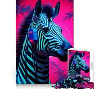 Rompecabezas Synthwave Zebra para Adultos, 1000 Piezas, Think Smart Toy, vínculo Familiar, Corte preciso, Regalo de Temporada 38x52cm