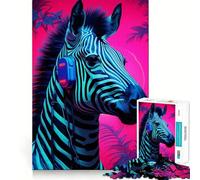 Rompecabezas Synthwave Zebra para Adultos, 1000 Piezas, Think Smart Toy, vínculo Familiar, Corte preciso, Regalo de Temporada 38x52cm