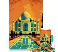 Rompecabezas Taj Mahal India Colors de 1000 Piezas para Adultos, Juguete de lógica Mental, diversión Tranquila, Corte Firme, Regalo preciado 38x52cm