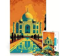Rompecabezas Taj Mahal India Colors de 1000 Piezas para Adultos Rompecabezas Memory Lift Disfrute del Montaje Lento de la Imagen Regalo Creativo 38x26cm