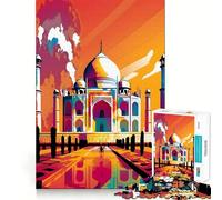 Rompecabezas Taj Mahal India Pop Art para Adultos, 1000 Piezas, para estimular la Memoria, Momentos acogedores, Montaje de Patrones, Lista de Deseos de Santa Claus 50x75cm