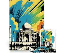 Rompecabezas Taj Mahal Pop Art Colors de 1000 Piezas para Adultos Juguete de ingenio para divertirse en Interiores Arte de Bordes precisos Coleccionable 38x26cm