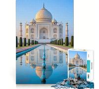 Rompecabezas Taj Mahal Reflection para Adultos, 1000 Piezas Piensa de Forma Inteligente Juguete para el hogar Disfruta de un Corte preciso Decoración de Pared 38x26cm