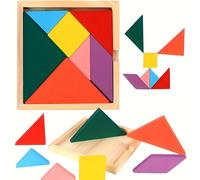 Rompecabezas Tangram de Viaje - Libro de Bloques Juego de Rompecabezas Carretera con Soluciones para Jóvenes y Adultos, - Juguete Educativo de Inteligencia, Regalo, Rompecabezas Mental