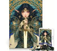 Rompecabezas Tarot Caballero Guerrero de 1000 Piezas para Adolescentes Juguete de lógica Fuerte para relajar la Mente Bordes definidos Sorpresa de cumpleaños 38x52cm